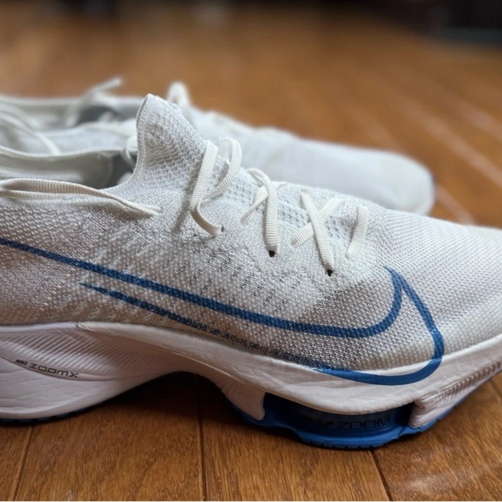 Nike Air Zoom Tempo Next% Flyknit White Photo Blue Sz 12 Running Shoes
